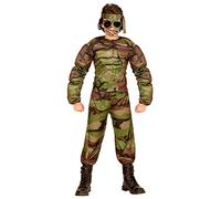 W WIDMANN MILANO Party Fashion - Costume enfant soldat musclé, camouflage, militaire, déguisements de carnaval