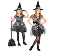 W WIDMANN MILANO Party Fashion - Costume enfant sorcière, robe et chapeau, magicienne, conte de fées, carnaval, Halloween