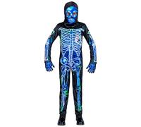 W WIDMANN MILANO Party Fashion - Costume enfant squelette contaminé, combinaison avec capuche et masque, déguisement d'horreur, déguisement d'Halloween