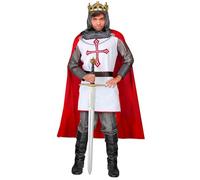 W WIDMANN MILANO Party Fashion - Costume enfant templier, haut avec capuche, ceinture, cape, carnaval, fête à thème