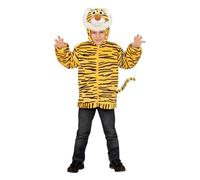 W WIDMANN MILANO Party Fashion - Costume enfant tigre en peluche, veste à capuche, costume animal