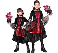 W WIDMANN MILANO Party Fashion - Costume enfant vampire, robe et collier, gothique, suceur de sang, comtesse ténébreuse