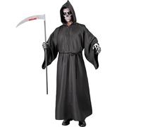 W WIDMANN MILANO Party Fashion - Costume Faucheuse, Robe avec capuchon, Grim Reaper, Fossoyeur, déguisement d'Halloween