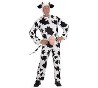 W WIDMANN MILANO Party Fashion - Costume Gaia la vache, combinaison avec pis, costume animalier, ferme, carnaval, Noir/Blanc