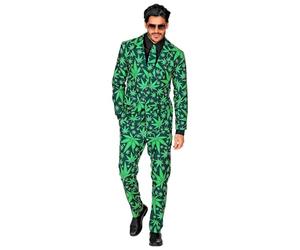 W WIDMANN MILANO Party Fashion - Costume Ganja Style, costume feuilles de chanvre, cannabis, marijuana, tenue de festival, déguisements de carnaval