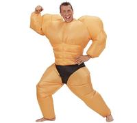 Widmann S.r.l. Déguisement bodybuilder gonflable avec soufflerie intégrée Taille unique Orange