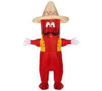 Widmann Déguisement gonflable Piment mexicain – soufflerie, masque et sombrero – adulte, rouge