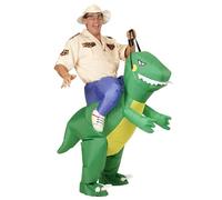 W WIDMANN MILANO Party Fashion - Costume gonflable dinosaure, avec soufflerie intégrée et chapeau, Carnaval, Fête à thème