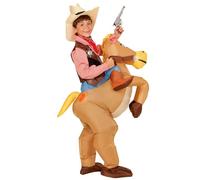 W WIDMANN MILANO Party Fashion - Costume gonflable pour enfant cheval, avec soufflerie intégrée et chapeau, Carnaval, Fête à thème