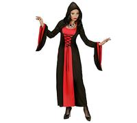 W WIDMANN MILANO Party Fashion, Costume gothique femme, design noir et rouge, ajustement personnalisé, manches amples, accessoires compatibles, qualité de fabrication supérieure