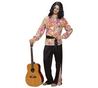 W WIDMANN MILANO Party Fashion - Costume Hippie Dude, chemise, pantalon et ceinture, Flower Power, déguisement, carnaval, fête à thème