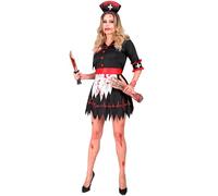 W WIDMANN MILANO Party Fashion - Costume infirmière zombie, robe avec coiffe, déguisement sanglant pour Halloween