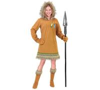 W WIDMANN MILANO Party Fashion - Costume Inuit pour femme, 3 pièces, robe à capuche, gants et couvre-bottes pour carnaval