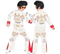 Widmann S.r.l. Déguisement King Of Rock'N'Roll Fast Veste et pantalon 128 cm (5-7 ans) Wh