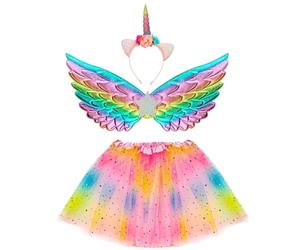 W WIDMANN MILANO Party Fashion - Costume Licorne Tutu Ailes Serre-tête Fille Multicolore Taille unique