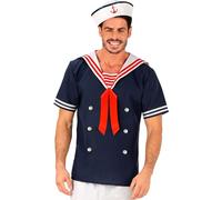 W WIDMANN MILANO Party Fashion - Costume marin, T-shirt, casquette, matelot, marine, déguisements de carnaval