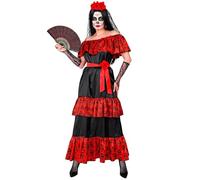 W WIDMANN MILANO Party Fashion - Costume Mujer Dia de los Muertos, robe avec accessoires, pour carnaval, Halloween, Jour des morts