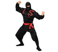 W WIDMANN MILANO Party Fashion - Costume ninja musclé, chemise musclée, guerrier japonais, combattant, déguisements de carnaval