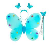 W WIDMANN MILANO Party Fashion - Costume papillon pour enfant, ailes, serre-tête et baguette magique, costume de fée pour fille pour carnaval