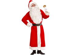 W WIDMANN MILANO Party Fashion - Costume Père Noël de luxe, manteau avec capuche et ceinture avec boucle, Saint Nicolas, Noël, Carnaval, Fête à thème