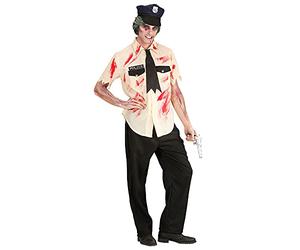 W WIDMANN MILANO Party Fashion - Costume Policier Zombie, détails réalistes, Confort en Polyester, Polyvalent pour Halloween, Facile à Entretenir, Taille M adaptée pour Un Look Terrifiant