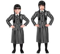 W WIDMANN MILANO Party Fashion Costume pour enfant Dark Girl, uniforme scolaire avec veste et jupe, gothique, carnaval, Halloween