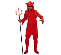 W WIDMANN MILANO Party Fashion - Costume pour enfants Diable, tunique à capuche, Satan, enfer, soirée à thème