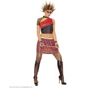 W WIDMANN MILANO Party Fashion, Costume PUNK S, design audacieux, top, jupe, couvre-bottes, thème rockers, liberté de mouvement, qualité supérieure, parfait pour soirées à thème, coupe flatteuse