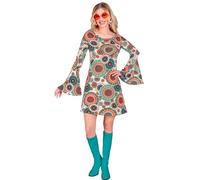 W WIDMANN MILANO Party Fashion - Costume robe années 60, hippie, reggae, flower power, disco fever