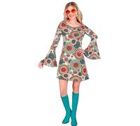 W WIDMANN MILANO Party Fashion - Costume robe années 60, hippie, reggae, flower power, disco fever