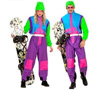 W WIDMANN MILANO Party Fashion - Costume Snowboarder, Combinaison, Combinaison de neige rétro, Tenue des années 80, Tenue Bad Taste, Costumes de carnaval