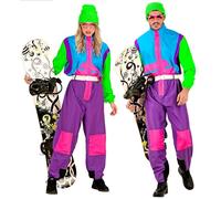 W WIDMANN MILANO Party Fashion - Costume Snowboarder, Combinaison, Combinaison de neige rétro, Tenue des années 80, Tenue Bad Taste, Costumes de carnaval