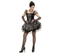 W WIDMANN MILANO Party Fashion - Costume Spider Lady, Robe Noire élégante, détails argentés, Manches Bouffantes, Gants sans Doigts, Personnalisable, qualité, idéal pour Toutes Occasions, 11008571
