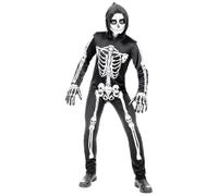 Widmann Skeleton (Hooded Overalls) (140 cm / 8-10 Years) Black