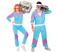 W WIDMANN MILANO Party Fashion - Costume survêtement, bleu, tenue des années 80, jogging, tenue Bad Taste, costumes de carnaval