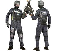W WIDMANN MILANO Party Fashion - Costume SWAT pour enfants, ensemble avec masque, tenue complète pour Halloween et Carnaval