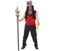 W WIDMANN MILANO Party Fashion - Costume Voodoo Priest, veste élégante, pantalon assorti, chapeau distinctif, confort en polyester, entretien facile, taille M, parfait pour Halloween et carnaval
