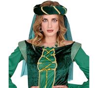 W WIDMANN MILANO Party Fashion - Couronne de cheveux médiévale avec voile, châtelaine, coiffure, conte de fées, accessoire pour costumes de carnaval