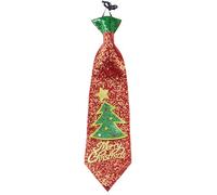W WIDMANN MILANO Party Fashion - Cravate pailletée « Merry Christmas » | Avec élastique, accessoire festif de Noël, accessoire de déguisement pour Noël, le carnaval et les soirées à thème