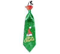 W WIDMANN MILANO Party Fashion - Cravate pailletée « Merry Christmas » | Avec élastique, accessoire festif de Noël, accessoire de déguisement pour Noël, le carnaval et les soirées à thème