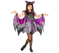 W WIDMANN MILANO Party Fashion - Déguisement de chauve-souris pour enfant, robe avec ailes, oreilles, déguisement pour Halloween