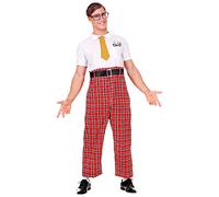 W WIDMANN MILANO Party Fashion - Déguisement de nerd, combinaison, ceinture, cravate, lunettes, geek, monstre, carnaval