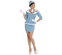 Déguisement Hôtesse de l'Air Rétro femme - WIDMANN - M - Bleu - Carnaval