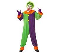 W WIDMANN MILANO Party Fashion - Déguisement Joker diabolique, combinaison avec masque, clown d'horreur, Halloween
