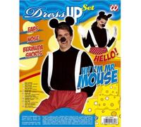 W WIDMANN MILANO Party Fashion, Déguisement souris Miss Mouse, oreilles et nez inclus, jupe satinée confortable, polyvalent pour toutes occasions, facile à entretenir, personnalisable