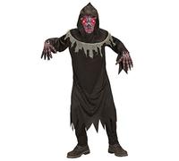W WIDMANN MILANO Party Fashion - Démon diabolique, costume pour enfant, robe, gants, masque avec yeux lumineux, faucheuse, Halloween