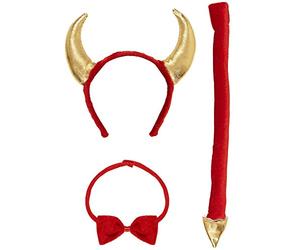 W WIDMANN MILANO Party Fashion DEVIL LADY dress-up set (horns, bowtie, tail) -