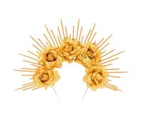 W WIDMANN MILANO Party Fashion - Diadème doré orné de roses | Couronne rayonnante ornée de roses dorées, à porter sur la tête avec des costumes d'anges, de saints et de déesses