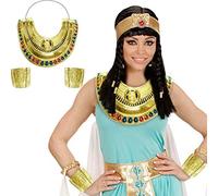 W WIDMANN MILANO Party Fashion - Ensemble Cléopâtre, collier et deux bracelets, ensemble de bijoux égyptiens, carnaval, Halloween, fête à thème, accessoire, déguisement