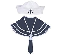 W WIDMANN MILANO Party Fashion - Ensemble d'accessoires marin | Avec chapeau et col, accessoires de costume de capitaine pour carnaval, les soirées à thème et les événements nautiques